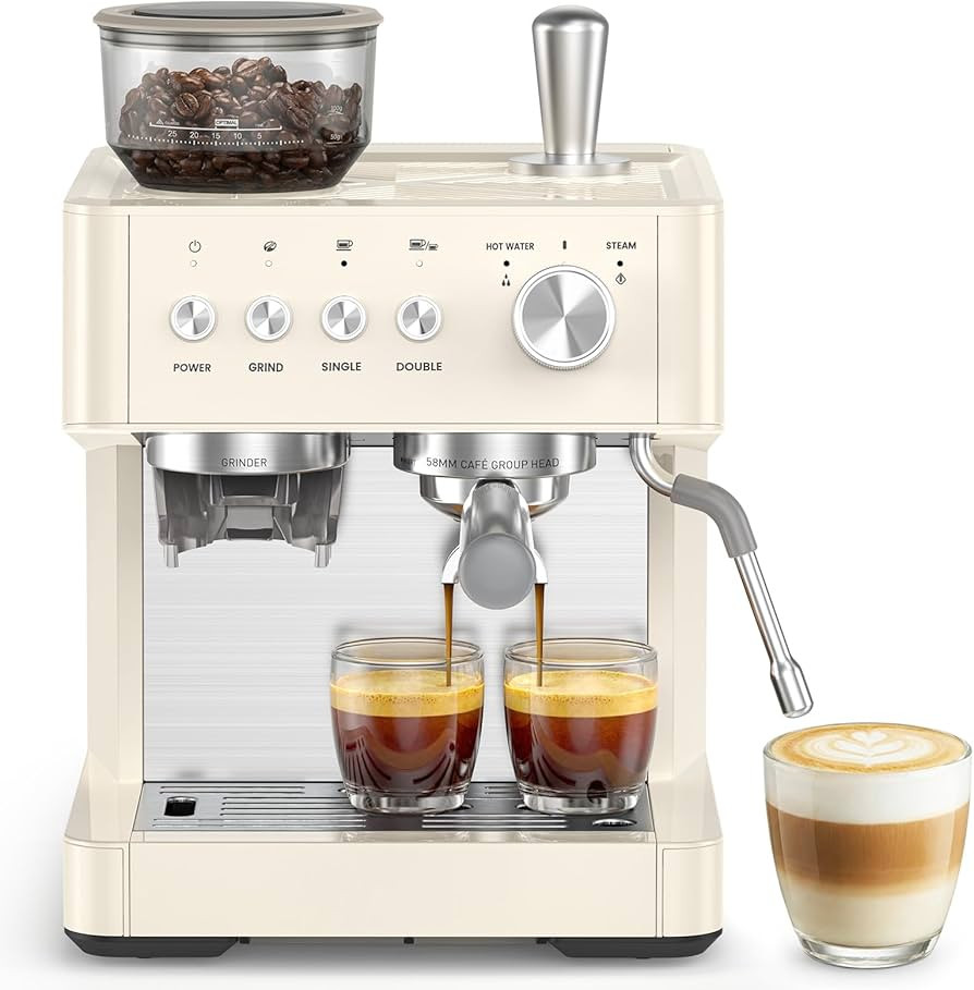 Kismile 20-Bar Espresso Machine with Grinder, Expresso Coffee Machines Coffee Maker with Grinder,... | Amazon (US)