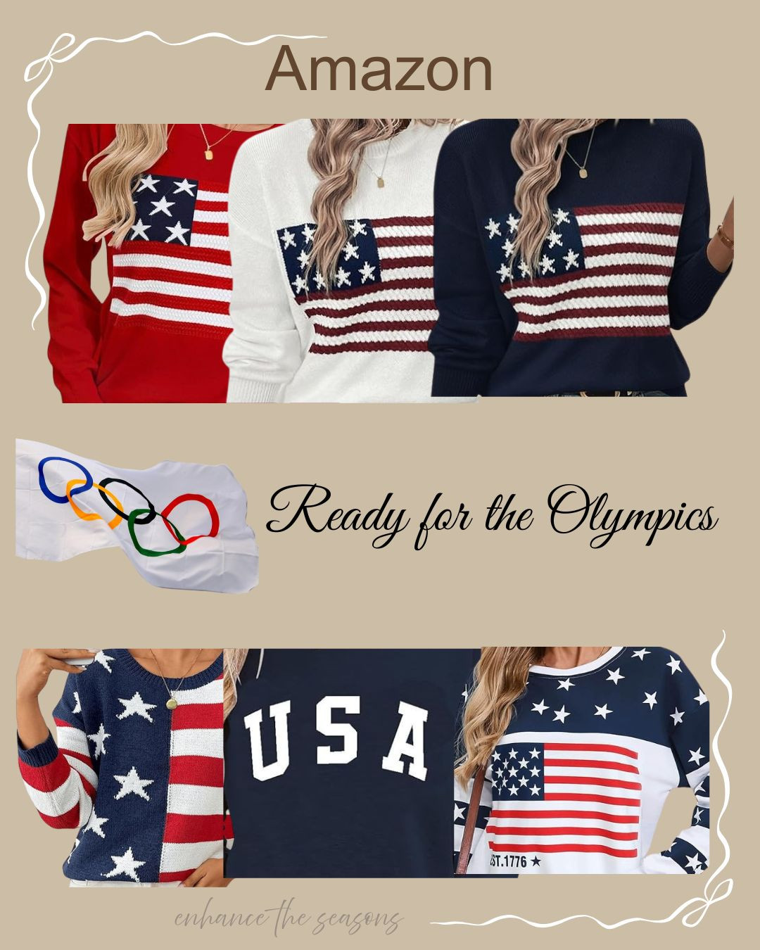 Olympics, Red white and blue sweaters, Amazon Sweaters, Olympic outfit ideas 

 #LTKootd #LTKSeasonal #LTKSaleAlert