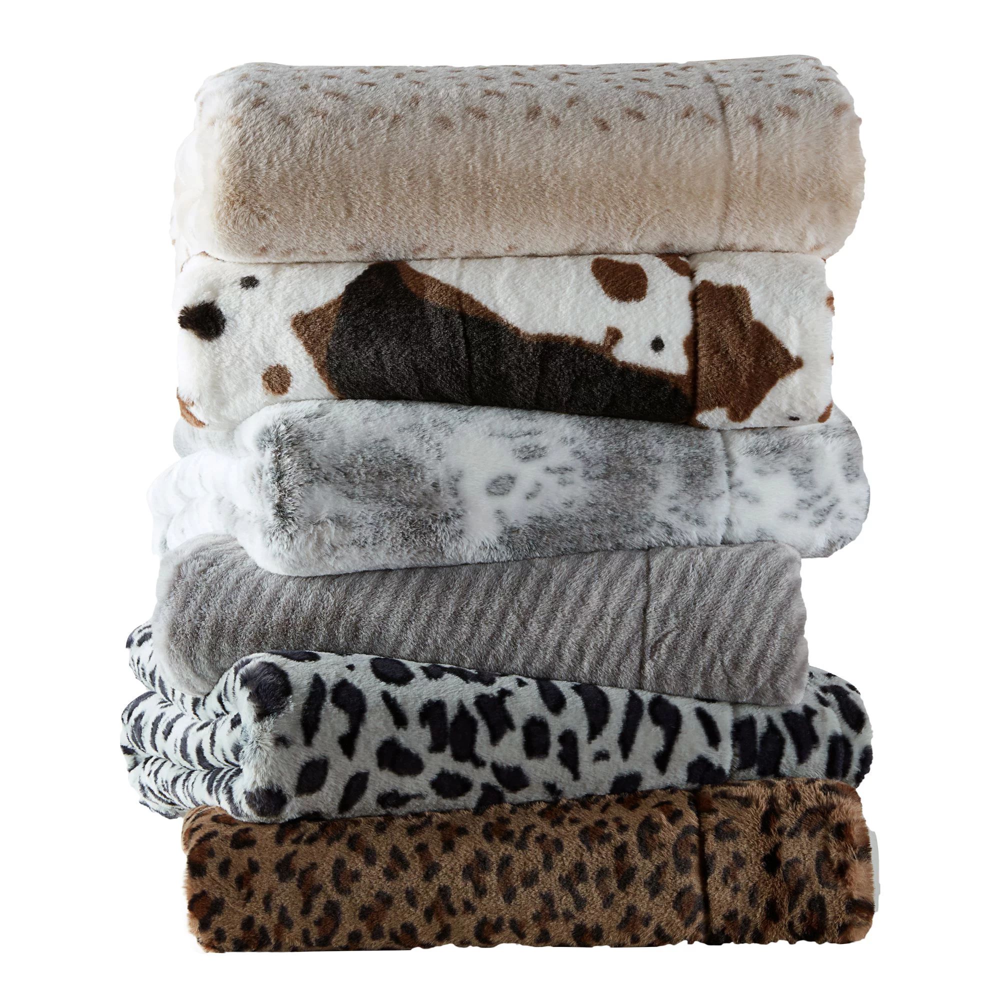 Better Homes & Gardens Faux Fur and Sherpa Throw Blanket, 50 x 60, Snow Leopard | Walmart (US)