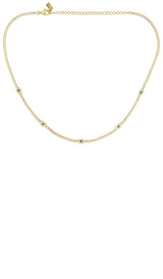 Multi Evil Eye Tennis Choker in Turquoise | Revolve Clothing (Global)