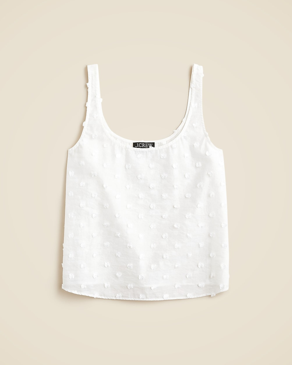 Scoopneck tank top with pom-poms | J. Crew US