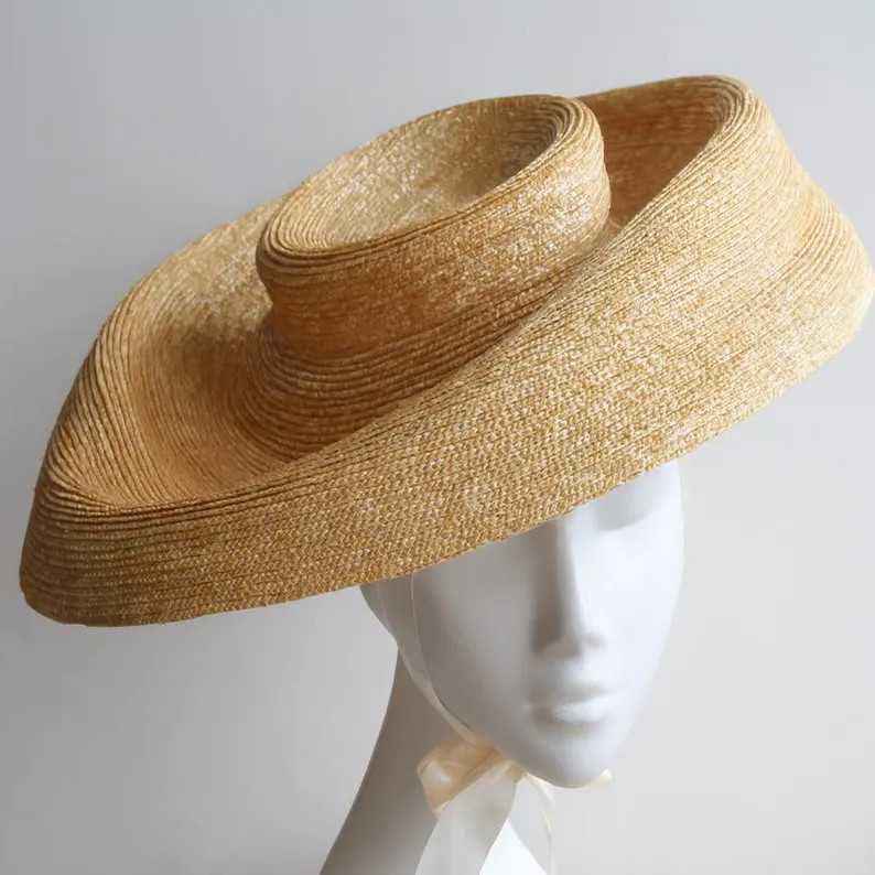 PASADENA Women's Fine Straw Cloche Hat With Wide Brim for Weddings, Ascot, Derby Races, Mother of... | Etsy (Global)