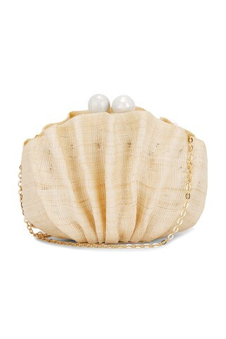 Poolside The Origami Shell Clutch in Sand from Revolve.com | Revolve Clothing (Global)