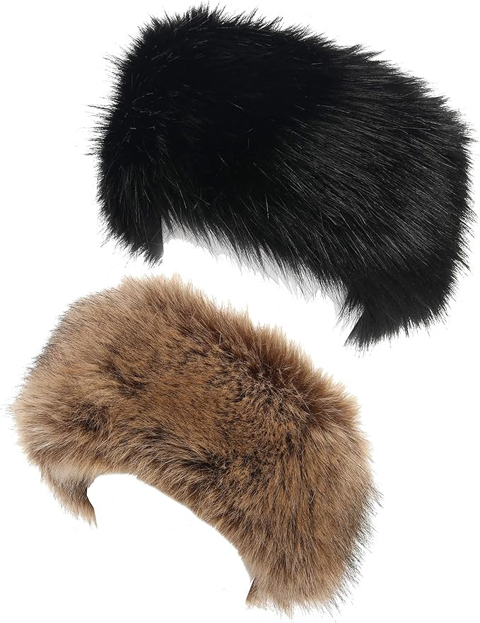 LA CARRIE Faux Fur Headband with Stretch Women's Winter Earwarmer Earmuff | Amazon (US)