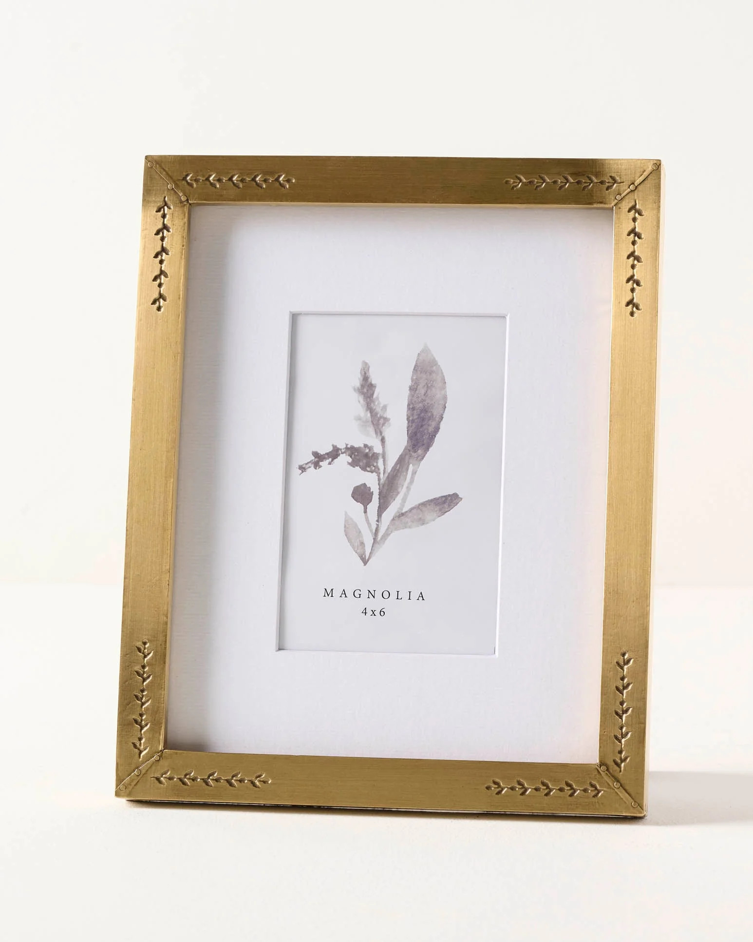 Floral Antique Brass Photo Frame | Magnolia