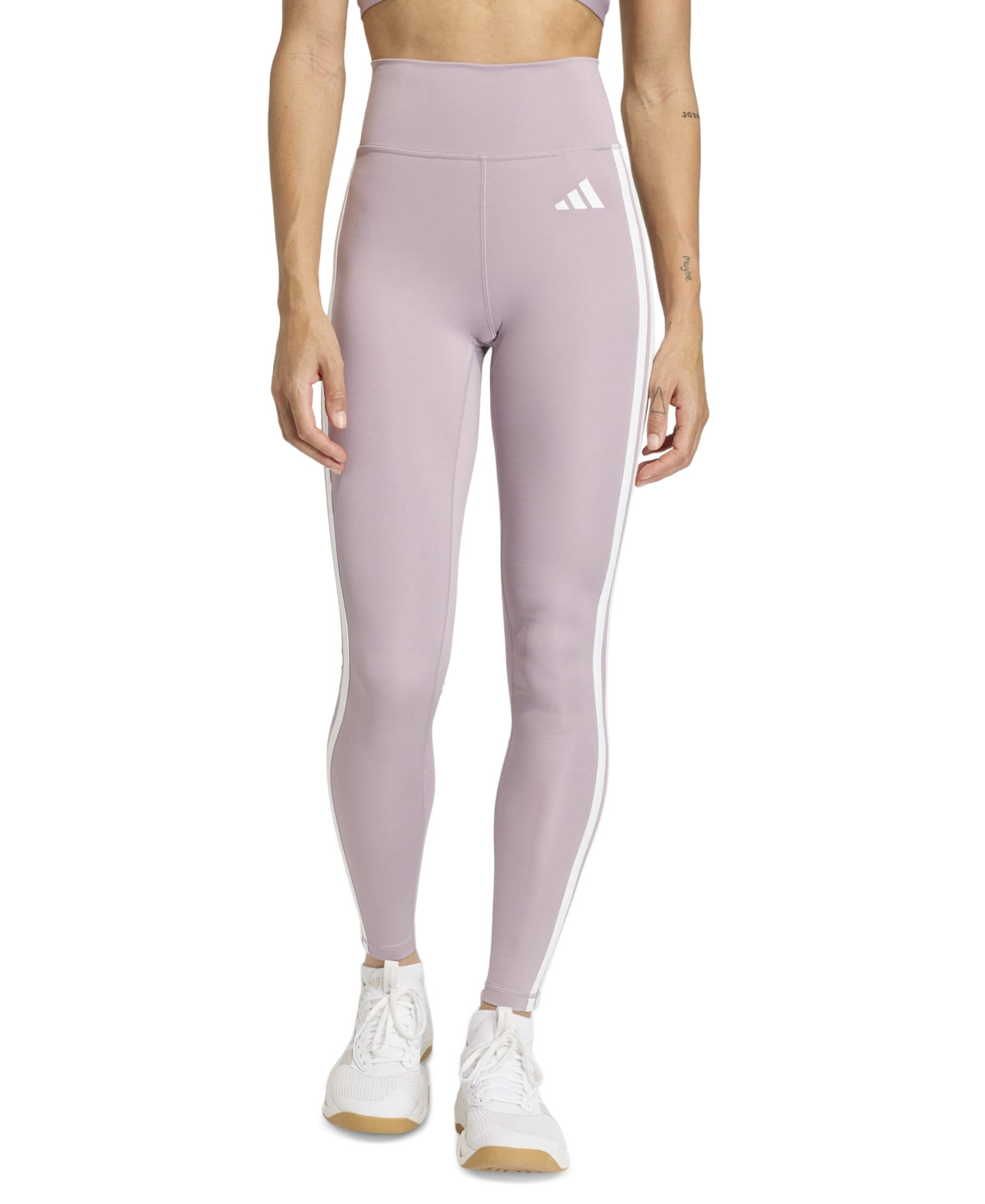 adidas Women's Optime Essentials 7/8 Leggings - Preloved Fig/white | Macy's