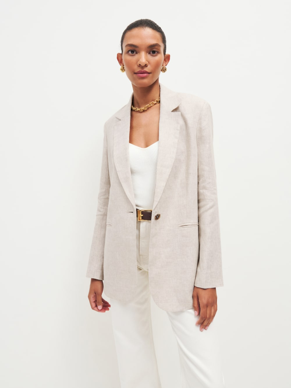 The Classic Relaxed Linen Blazer | Reformation (Global)