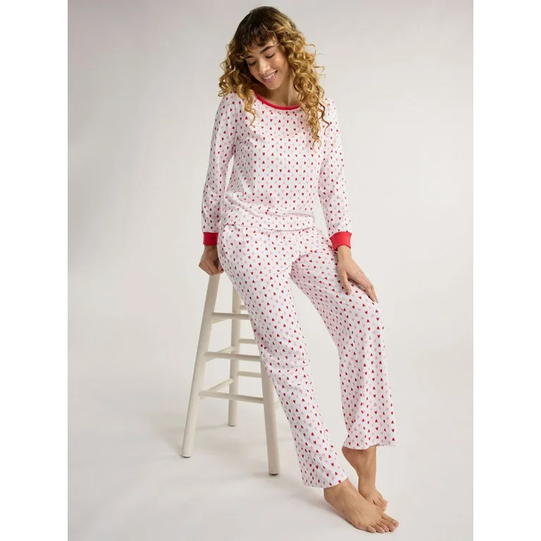 Joyspun Women's and Women’s Plus Jersey Knit Sleep Top with Long Sleeves, Sizes S to 3X | Walmart (US)