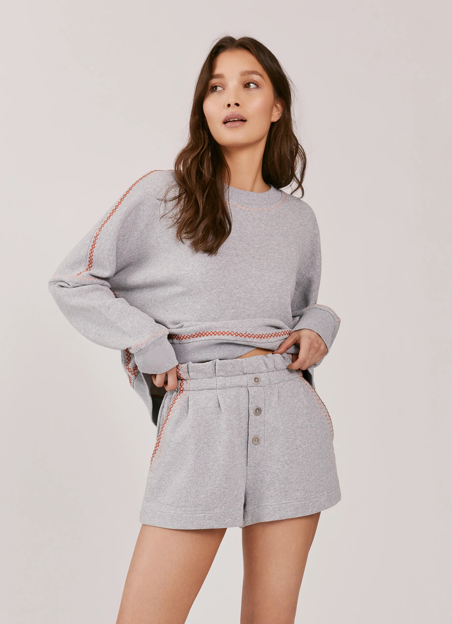 Hazel Paperbag Sweatshorts Gray | Something Navy | Something Navy