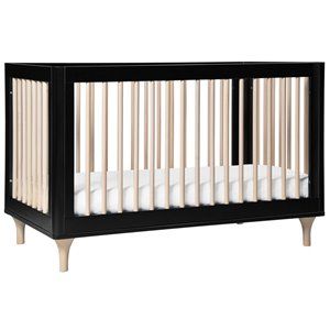 Babyletto Lolly 3-in-1 Convertible Crib with Toddler Bed Conversion Kit in Black | Cymax