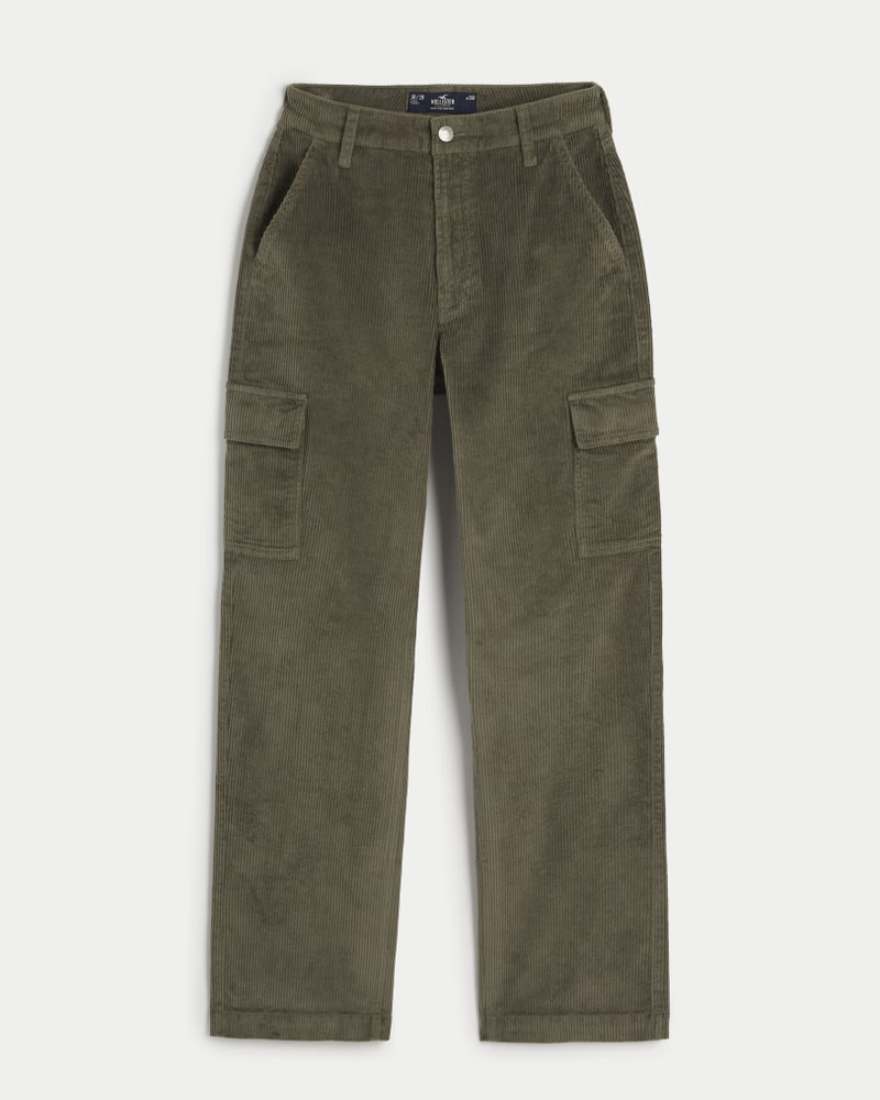 Women's Ultra High-Rise Corduroy Cargo Dad Pants | Women's Bottoms | HollisterCo.com | Hollister (UK)