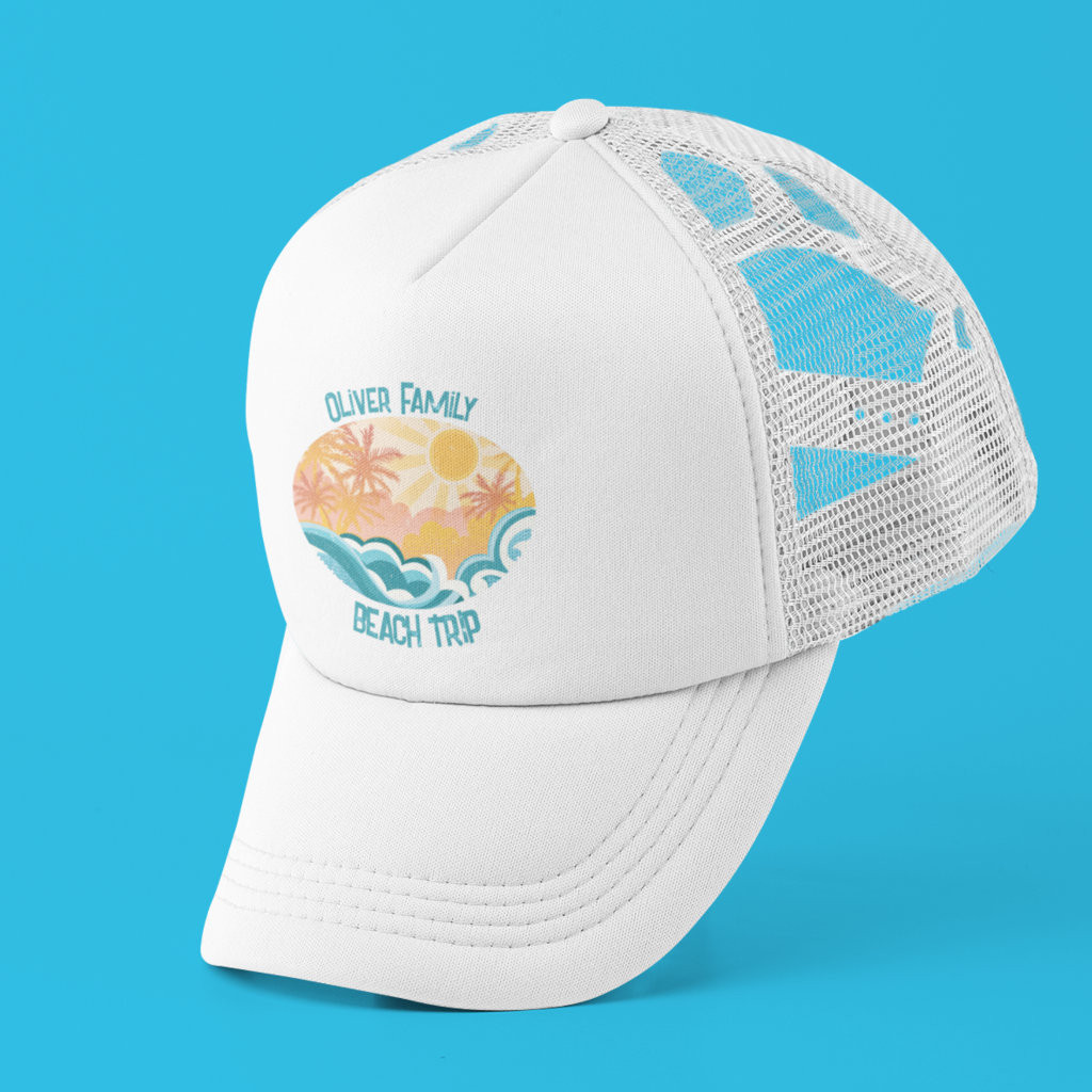 Cute Beach Trip Ocean Waves Surfer Trucker Hat | Zazzle