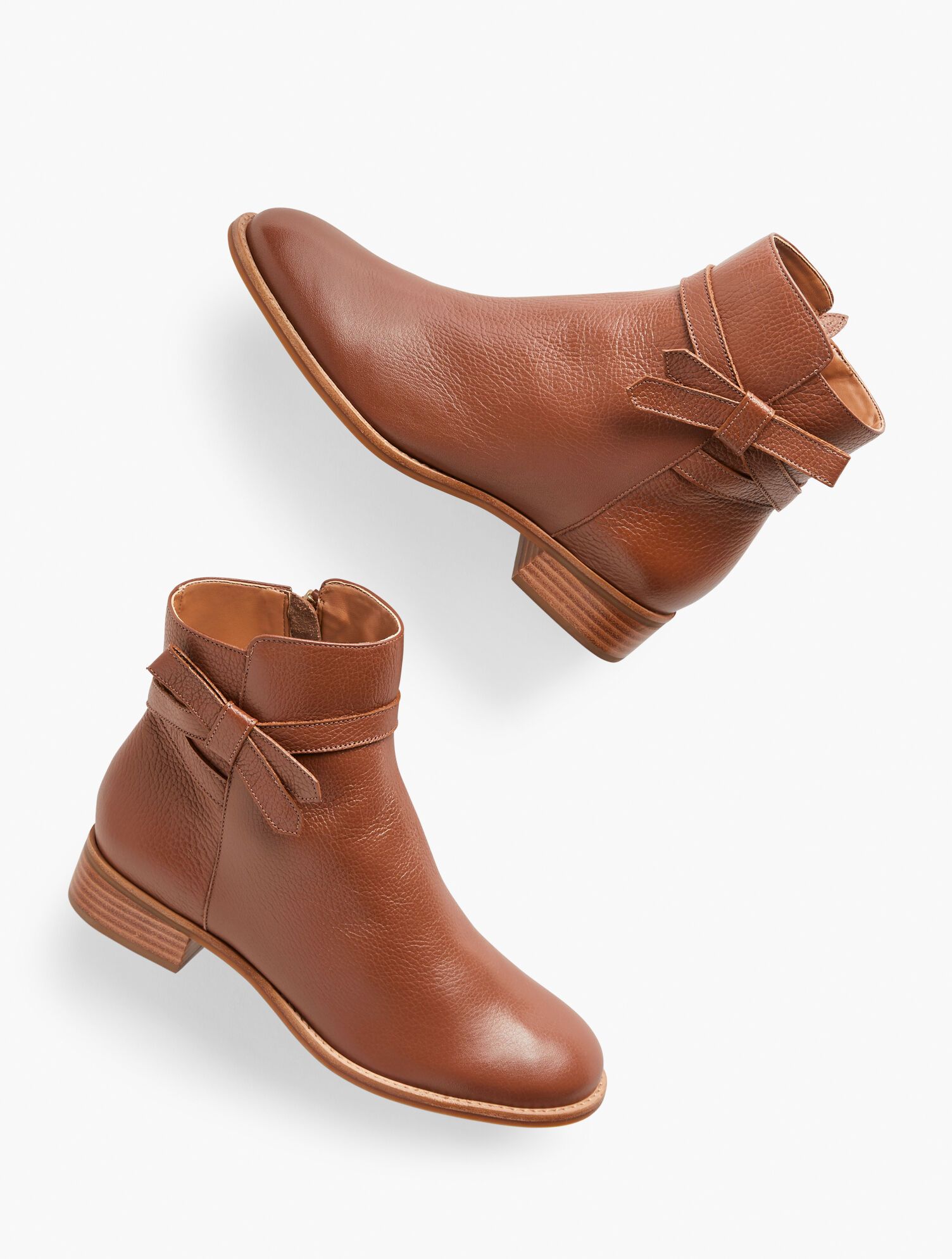 Tish Tie Soft Pebble Ankle Boot | Talbots