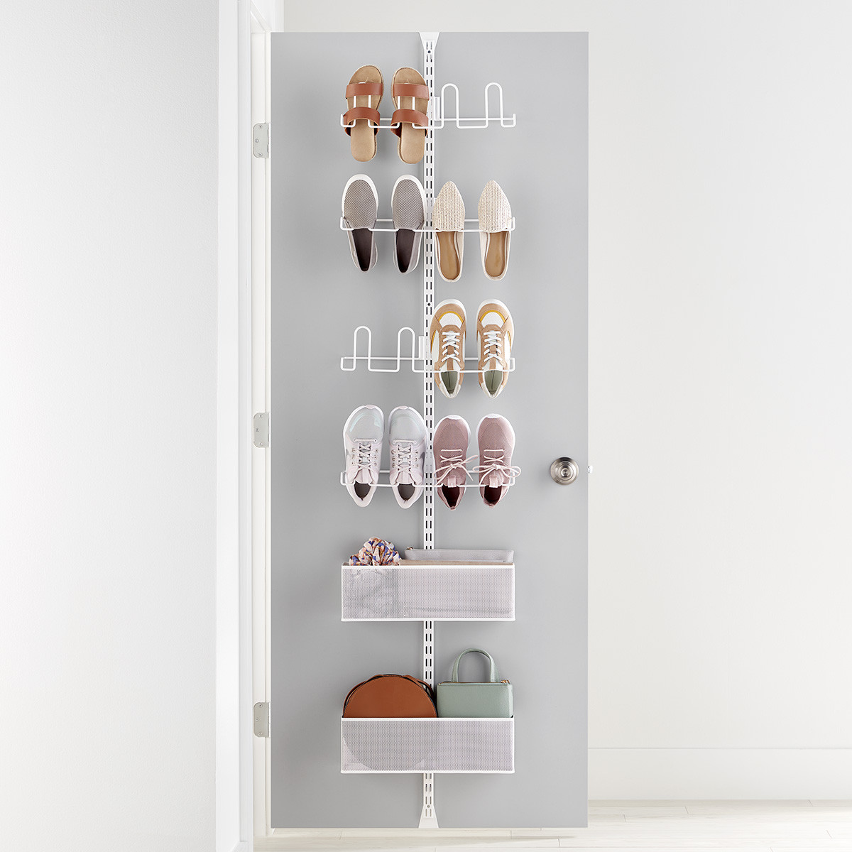 Elfa Utility Shoe Storage Over the Door Rack | The Container Store