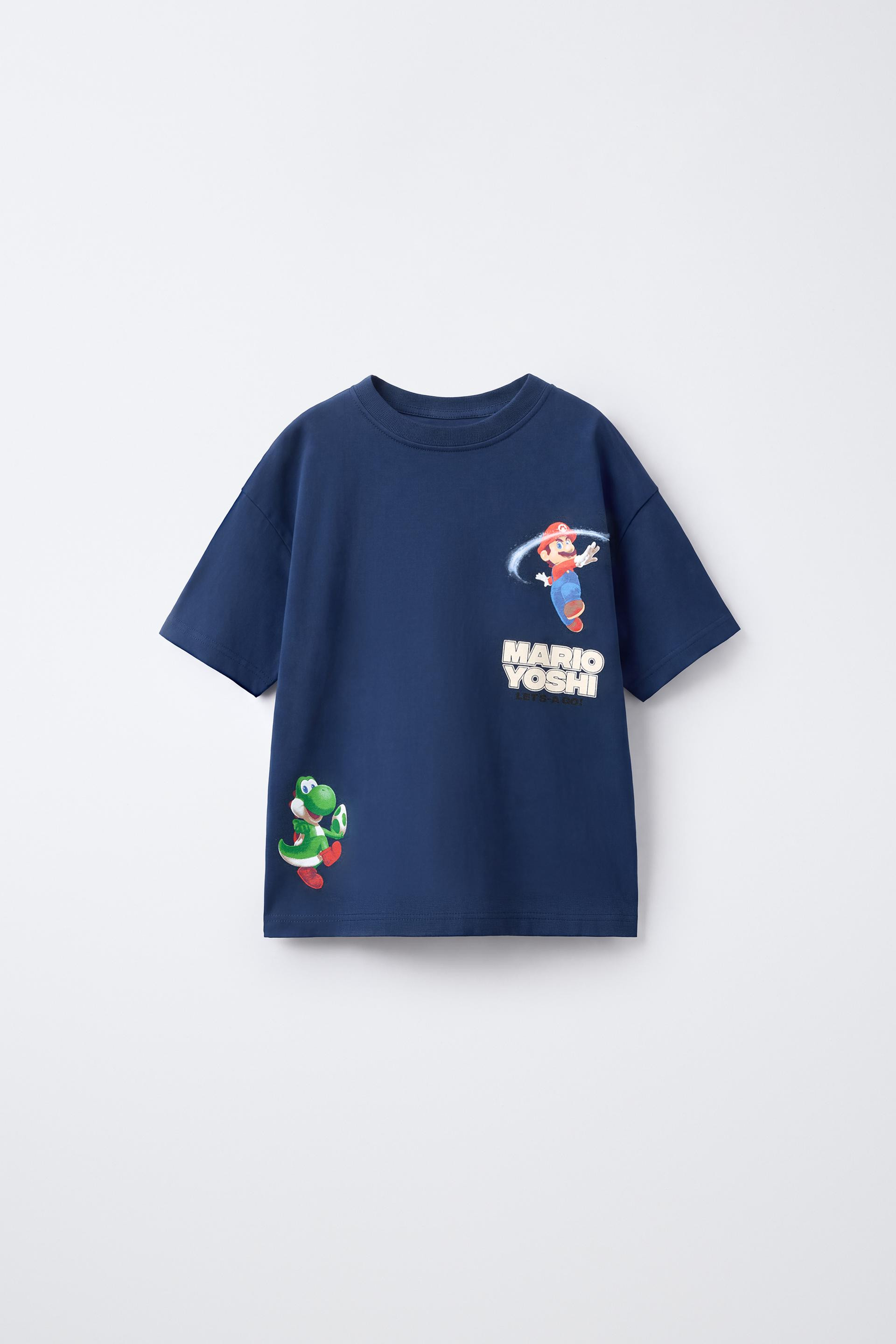 Zara - Mario Bros ™ © Nintendo Print T-Shirt - Blue - 6 Years (45,2 Inches) - Kids | Zara US