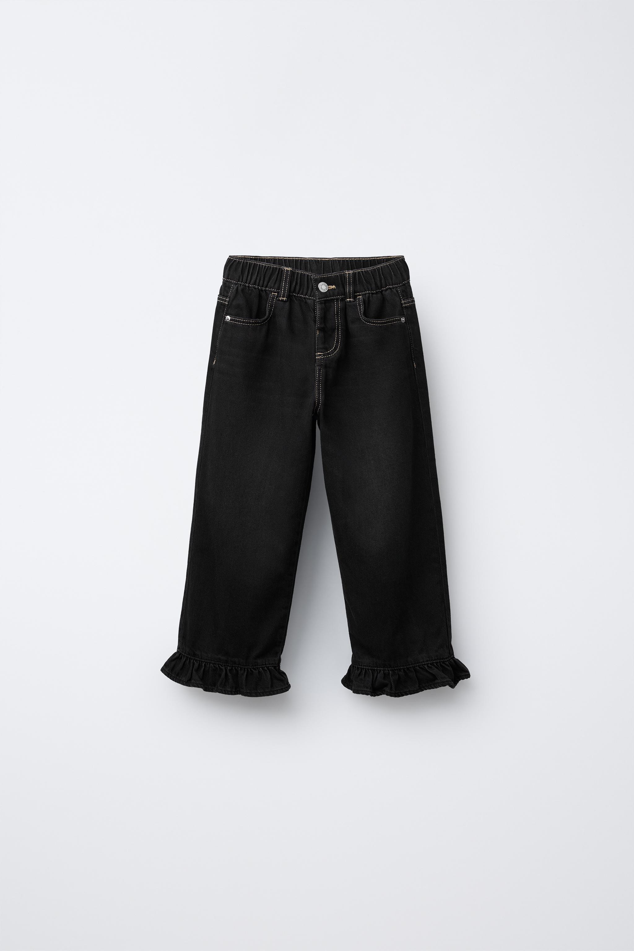 RUFFLED HEM CULOTTE JEANS | Zara US