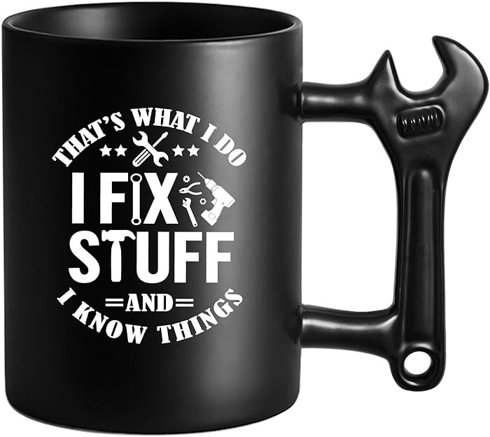 LOZACHE Funny Coffee Mug with Wrench Handle for Men, Novelty Fathers Day Dad Gifts from Daughter ... | Amazon (US)