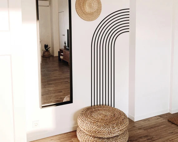 Half Arch Wall Decal - Abstract Wall Decor, Boho Interior Wall Art, Modern Farmhouse Decor, Remov... | Etsy (US)