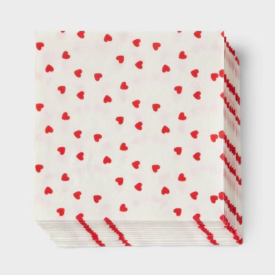 20ct Valentine's Day Heart Print Lunch Napkins - Spritz™ | Target