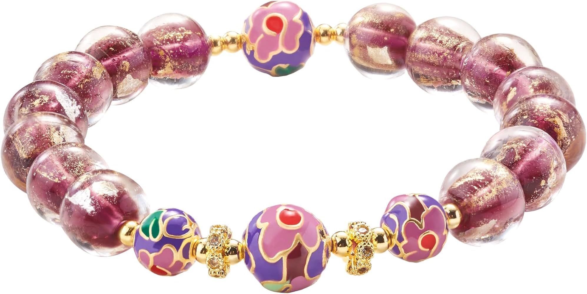 Handmade Beaded Bracelets Gifts for Women Men Teens, Gold Sliver Beads Bracelets – Bring Good L... | Amazon (US)