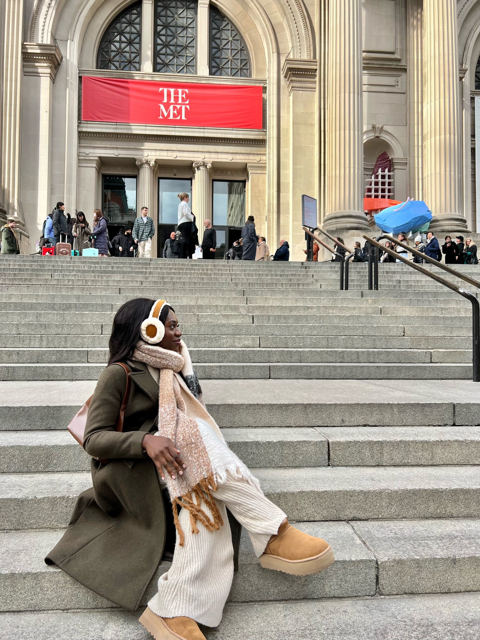 Winter coat, winter outfit, scarf style, Uggs, chunky scarf, ear muffs, wool coat, cold weather outfit

#LTKfindsunder100 #LTKsalealert #LTKSeasonal