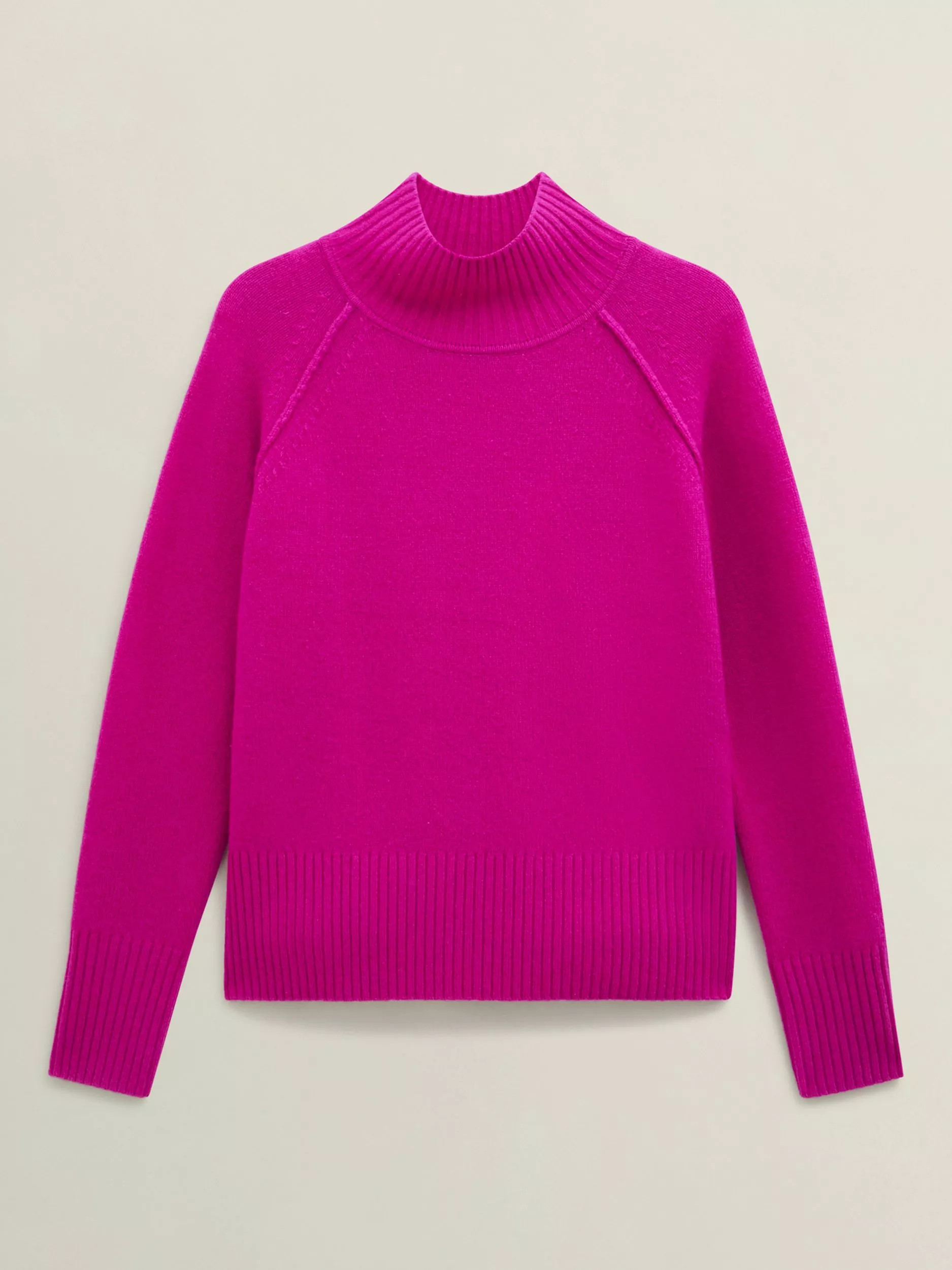 Lorraine High Neck Wool Rich Jumper, Magenta Pink | John Lewis (UK)