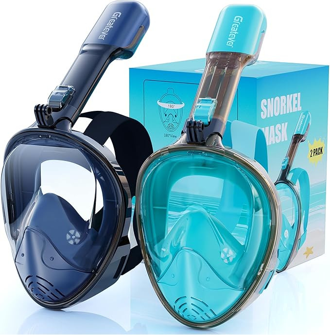 Greatever Full Face Snorkel Mask, Snorkeling Gear for Adults with Latest Dry Top Breathing System... | Amazon (US)