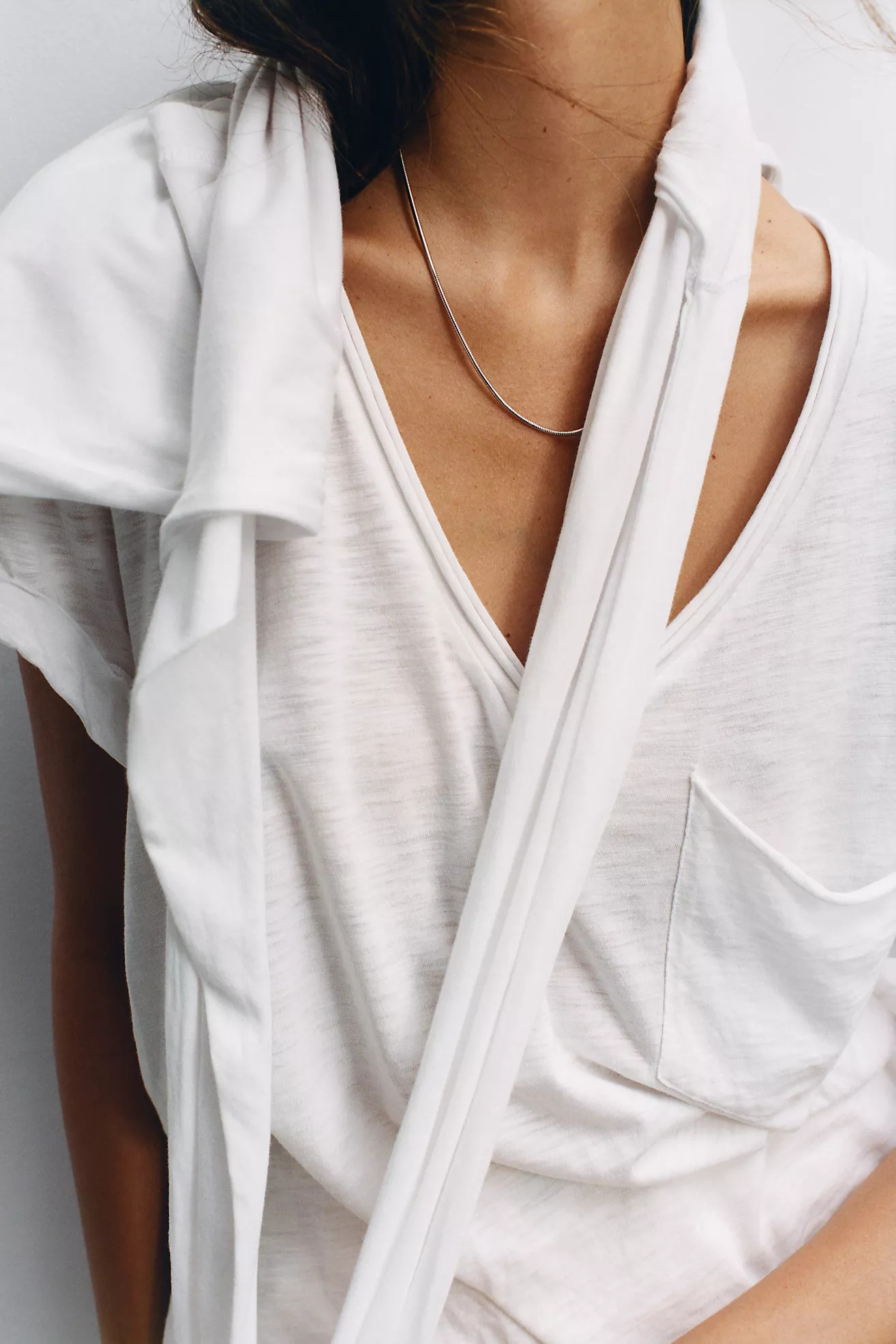 Pilcro Quinn Drapey V-Neck Tee | Anthropologie (US)