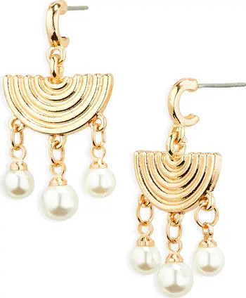 AREA STARS Faux Pearl Semicircle Drop Earrings | Nordstromrack | Nordstrom Rack