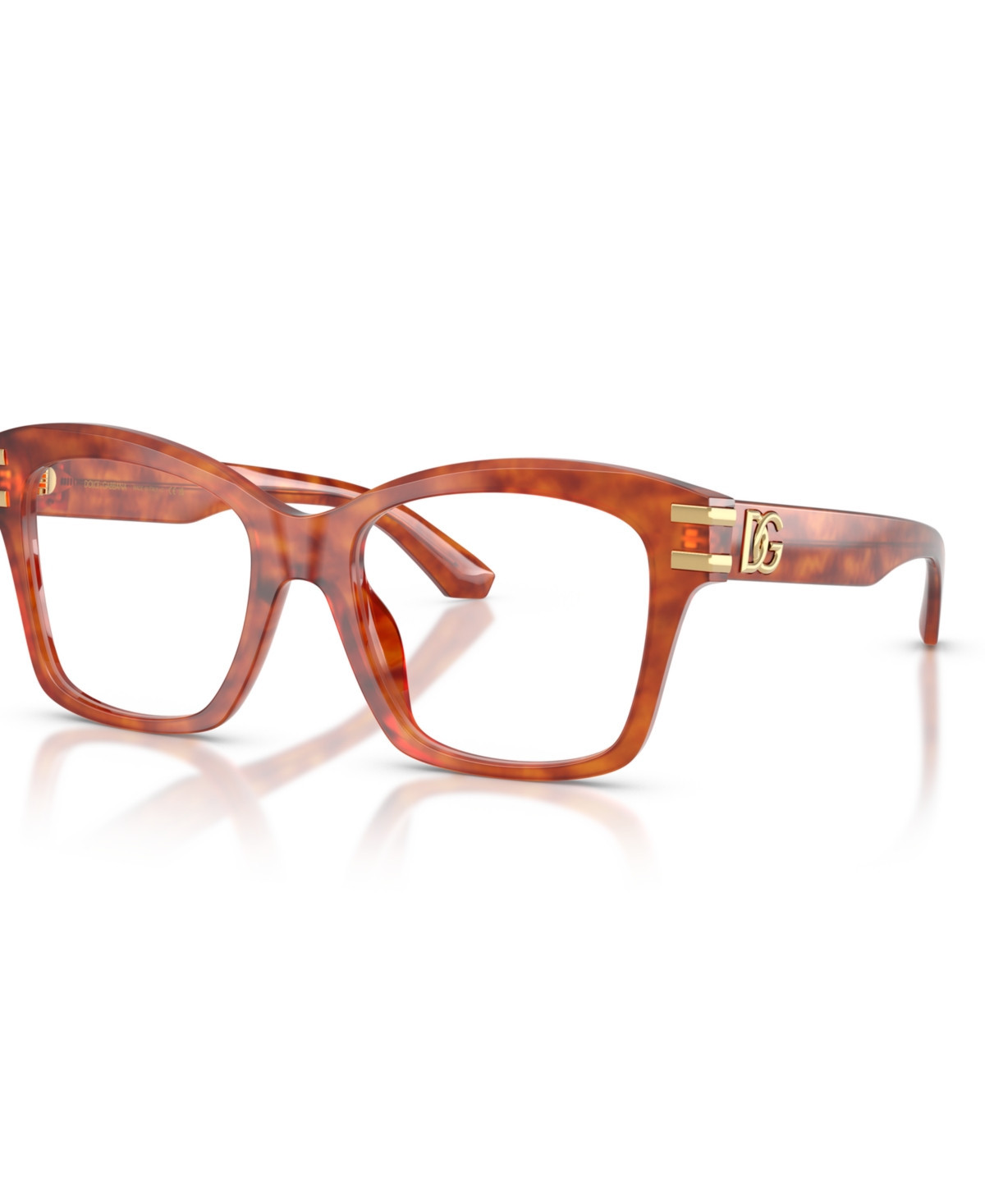 Dolce&Gabbana Women's Square Eyeglasses, DG3419 - Camel Havana | Macy's