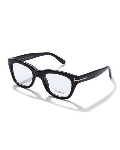 Large Acetate Frame Fashion Glasses, Black | Neiman Marcus