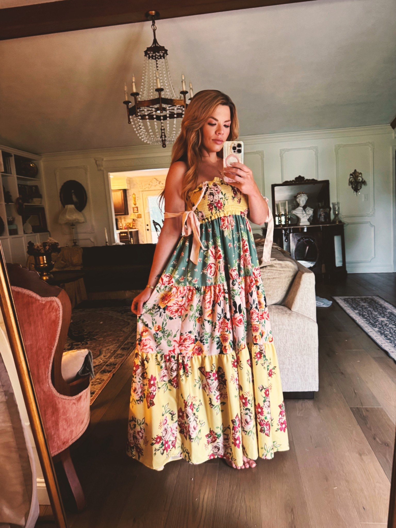 I wore this beautiful gown to church this morning, with a vintage lace shaw over my shoulders 🥀👑 

#LTKStyleTip #LTKBeauty #LTKFindsUnder50