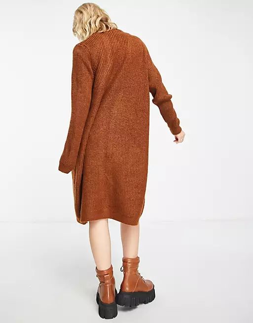 Only longline cardigan in light brown | ASOS (Global)