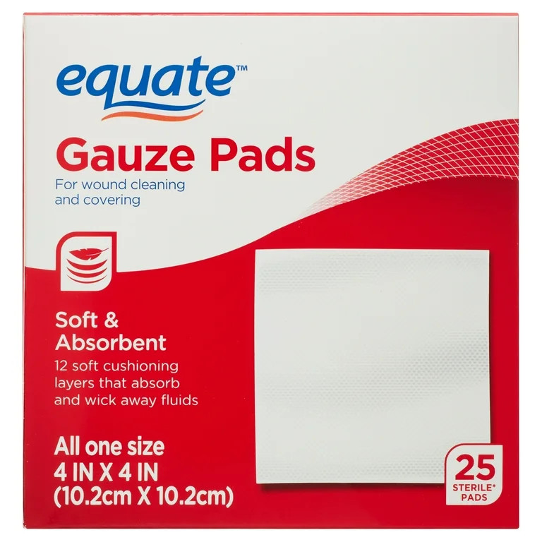 Equate Gauze Pads, 4"x 4", 25 Count - Walmart.com | Walmart (US)