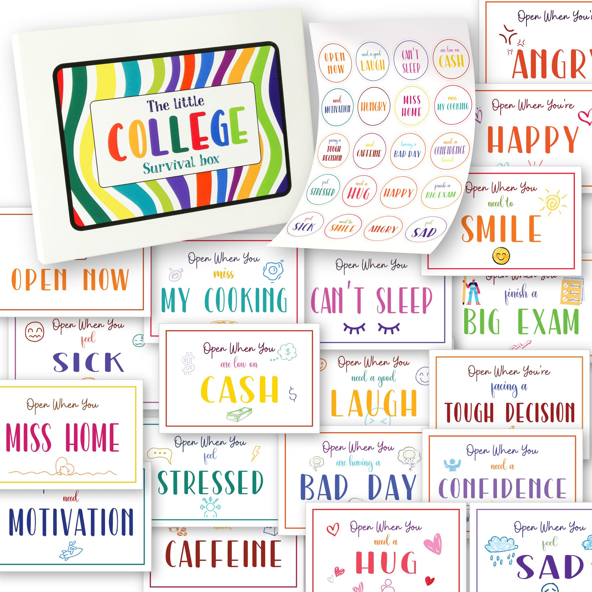 Open When Envelopes For College Student Gifts - 20 Pcs Open When Letters Kit For College Daughter... | Amazon (US)