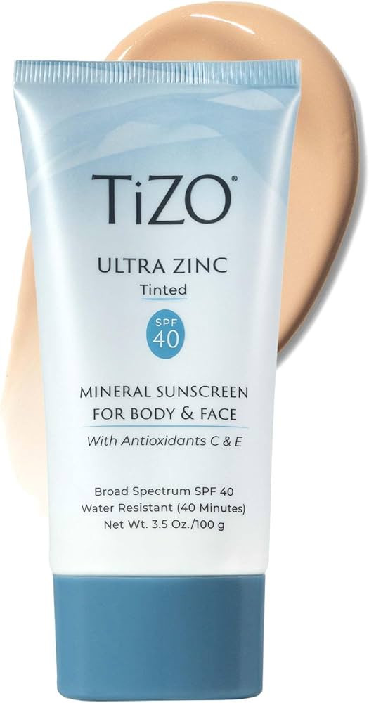 TIZO Ultra Zinc Body Face Sunscreen Tinted SPF 40, 3.5 oz | Amazon (US)