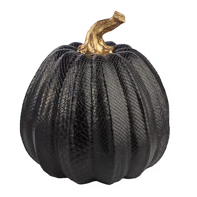 Haunted Living 10-in Black Snakeskin Pumpkin Tabletop Sculpture | Lowe's