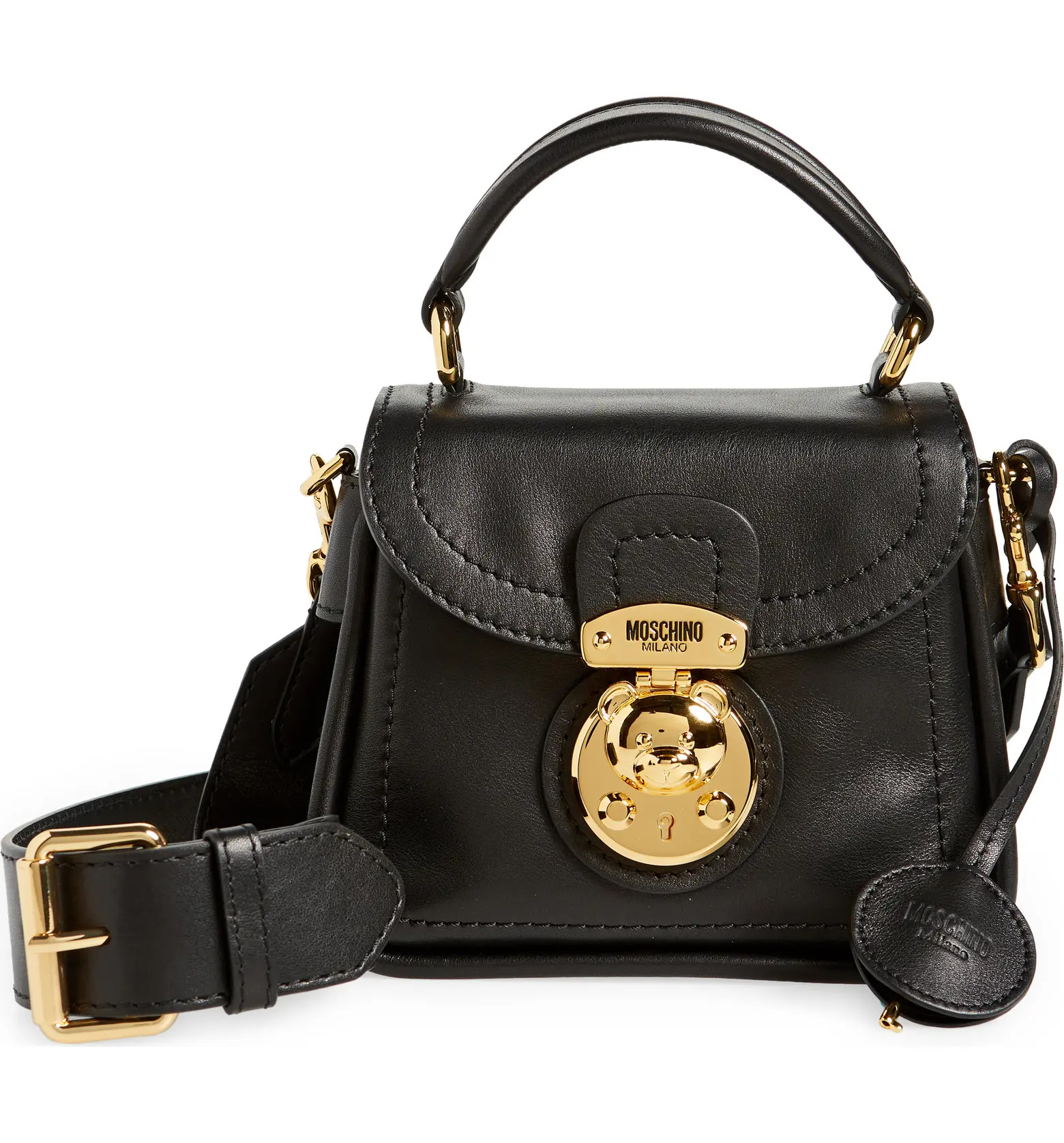 Moschino Teddy Lock Leather Top Handle Bag | Nordstrom | Nordstrom