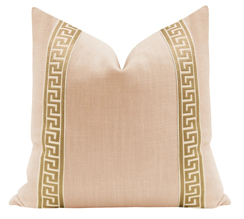 Signature Linen // Cameo  Greek Key Trim // Natural Pillow | Etsy | Etsy (US)