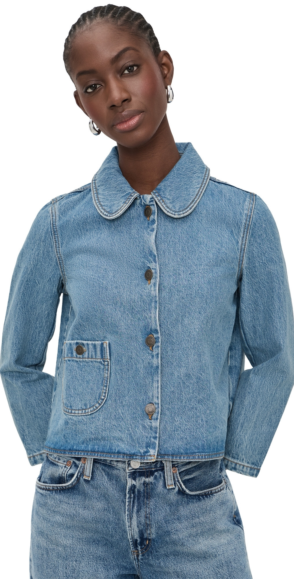 ba & sh Tiny Denim Jacket Blue Jeans 3 | Shopbop