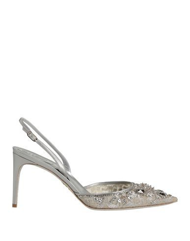 Rene' Caovilla Woman Pumps Grey Size 9 Textile fibers, Leather | YOOX (US)