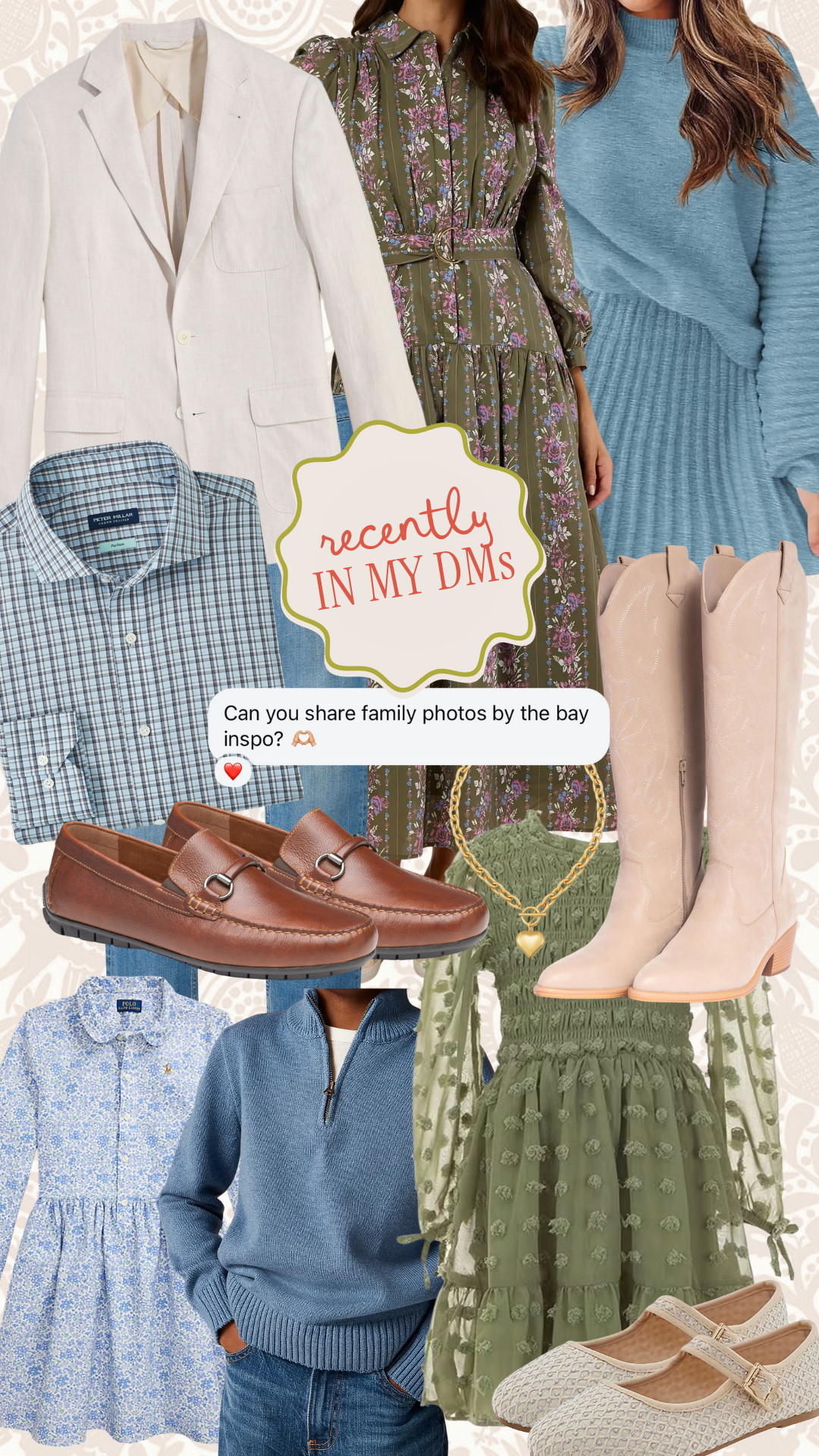 Recently in My DMs!! Family Photo Outfit Inspiration!!

family photo outfit inspo, fall family photoshoot looks, coastal family outfits, neutral family photo outfits, coordinated family outfits, timeless family photos, classic family photo wardrobe 

 #LTKSeasonal #LTKStyleTip #LTKFamily