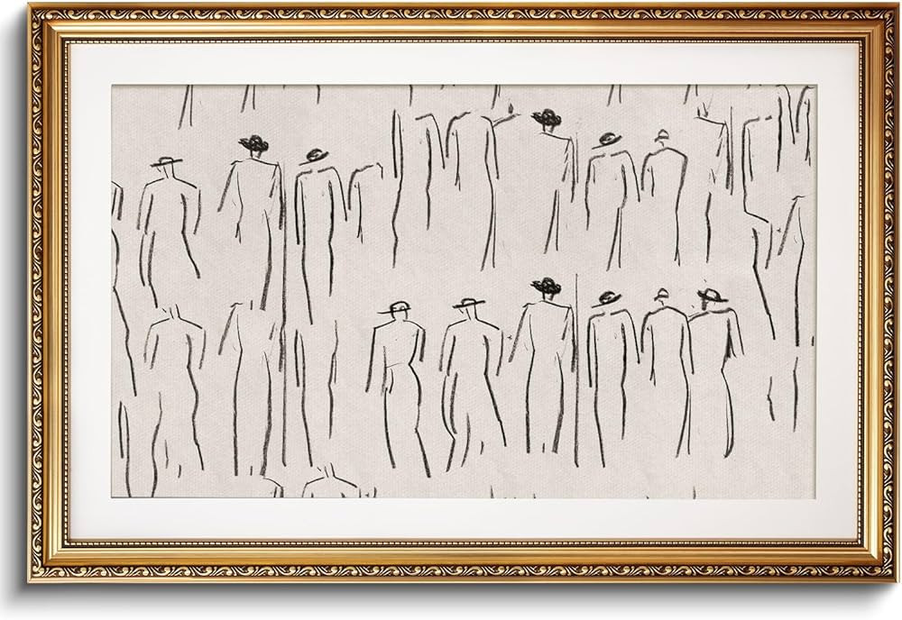 VIYYIEA Gold Framed Large Wall Art Canvas Print Home Decor Abstract Prints Room Aesthetic Minimal... | Amazon (US)