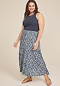 Plus Size Printed High Rise Maxi Skirt | Maurices