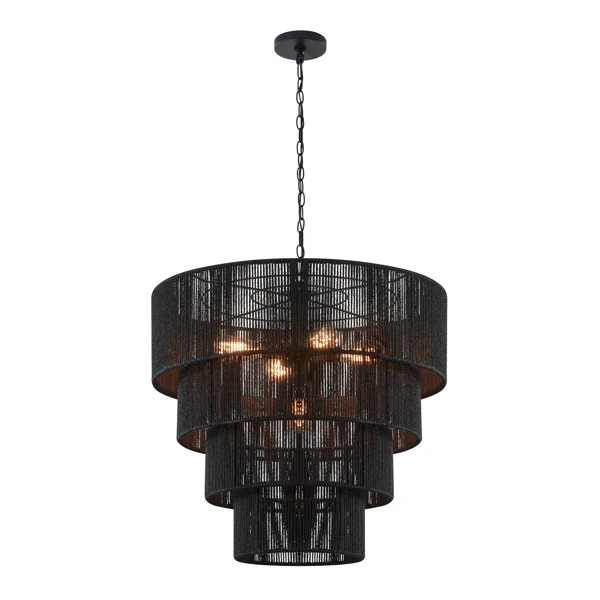 Aleris 5 - Light Shaded Tiered Rattan Pendant | Wayfair North America