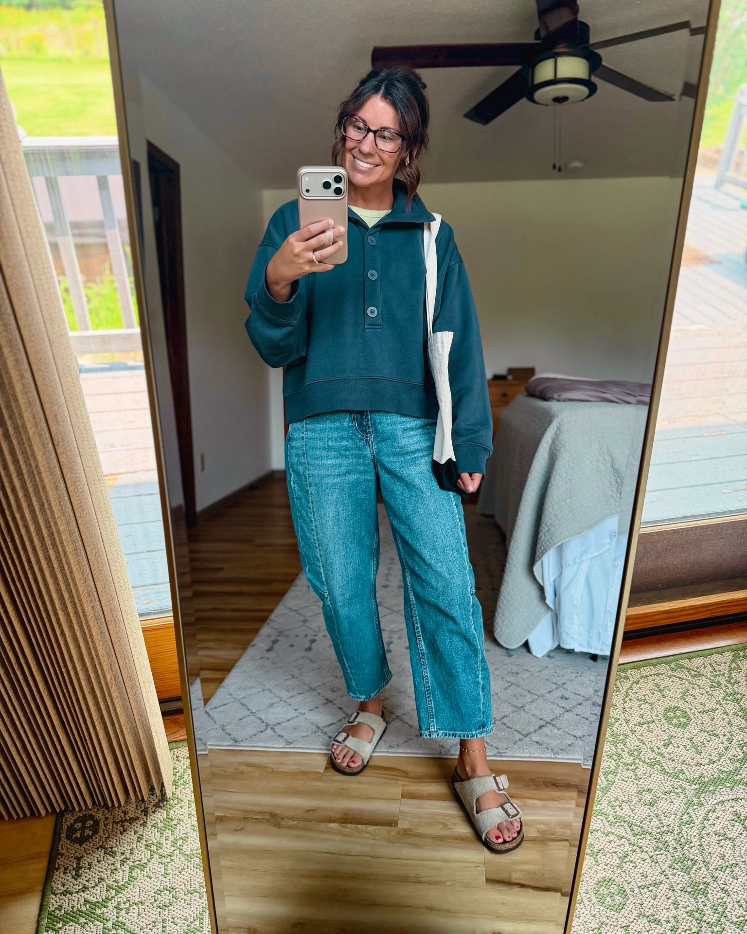 Dipping my toes into fall fashion with this cutie sweatshirt! 75% cotton. Wearing size small. Xs in my tank and 0 petite in my barrel jeans. My Birkenstock sandals are size 36. 

The sweatshirt is also on sale for $17.50 today!

#LTKPetite #LTKSaleAlert #LTKgrwm