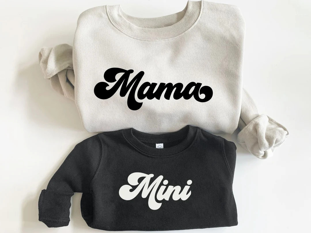 Matching Mama and Mini Sweatshirts Retro Mama Sweatshirt - Etsy | Etsy (US)