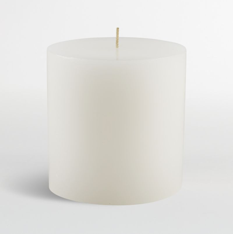 4"x4" White Pillar Candle + Reviews | Crate & Barrel | Crate & Barrel