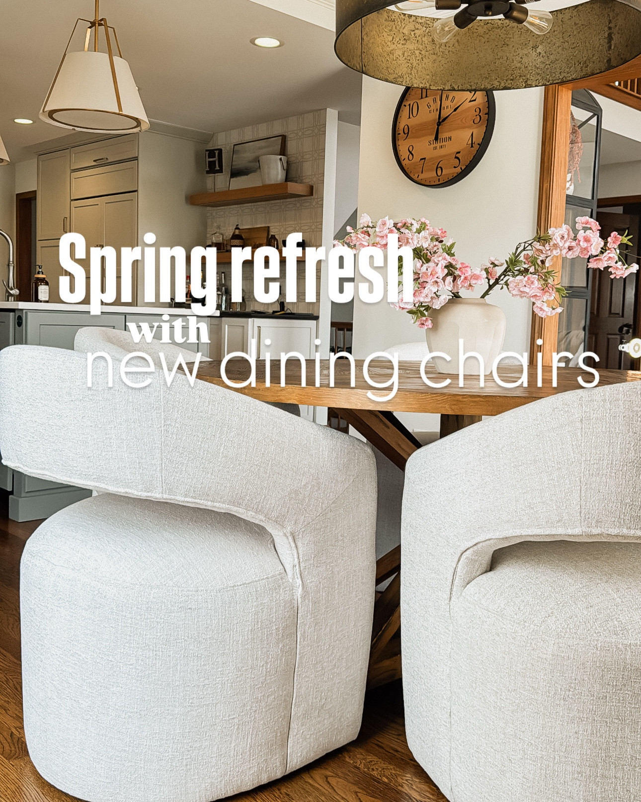 It was time for a little change. LOVE these new dining chairs! No assembly. Pretty texture. Comfortable. They come with wheels but can be removed  

#LTKSeasonal #LTKHome #LTKSaleAlert