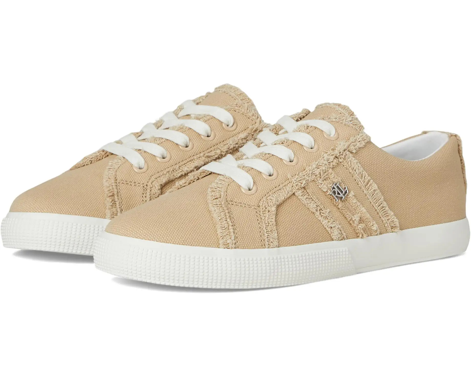 Women's Lauren Ralph Lauren Janson Frayed Canvas Sneakers | Zappos.com